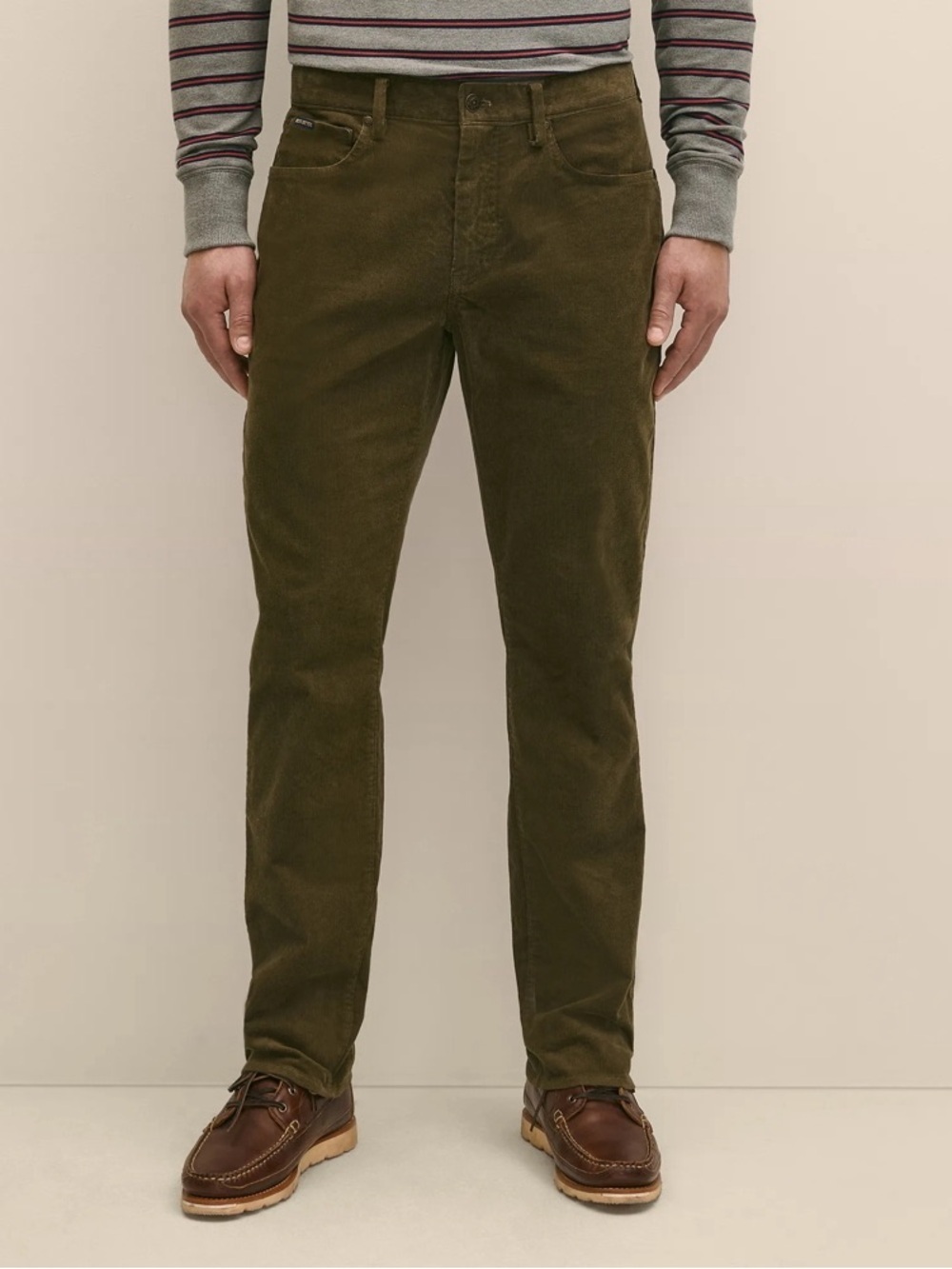 Brooks Brothers “346” Men’s Corduroy Straight-Leg Pants in Olive Green. 38/30.